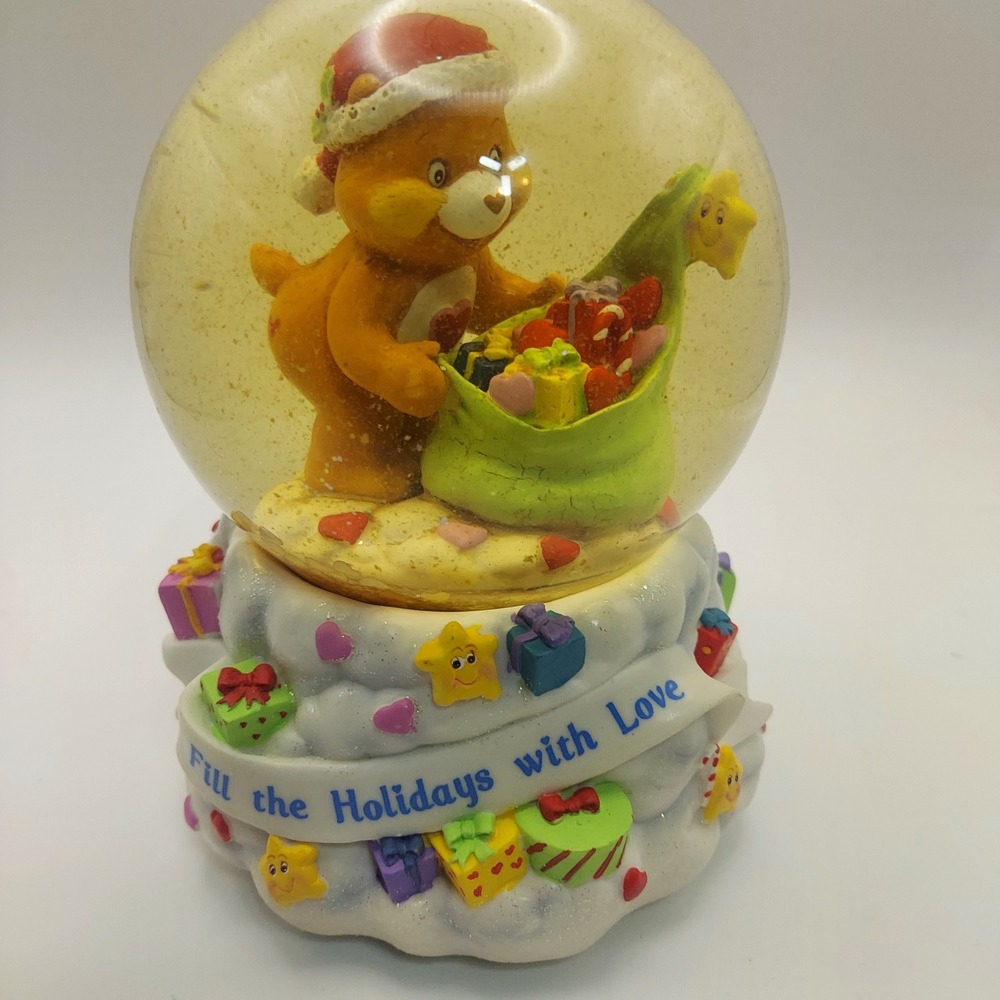 Care Bears Keepsake Snow‎ Globe Christmas 2003 Music Box Filling Love Read!